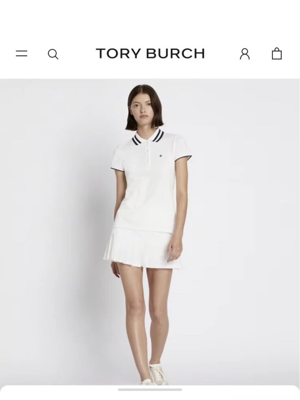 Tory Burch Sport Performance Jersey Pleated Hem Tennis Golf Skort L